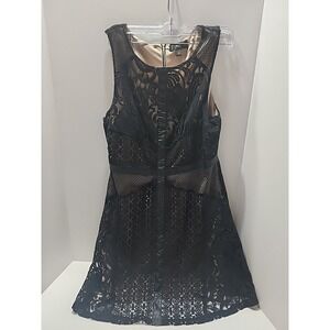 Mossimo Black Lace Dress With Beige Under Slip Size Large